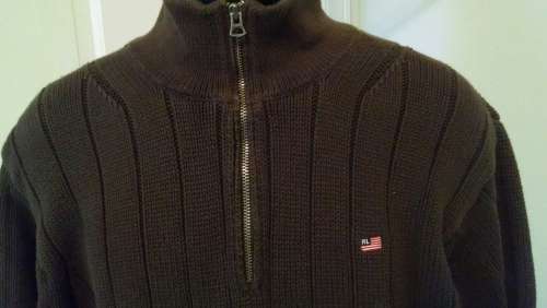 POLO JEANS CO. RALPH LAUREN SWEATER MEN'S SIZE L LONG SLEEVE BROWN SOLID Best Clothing Deals